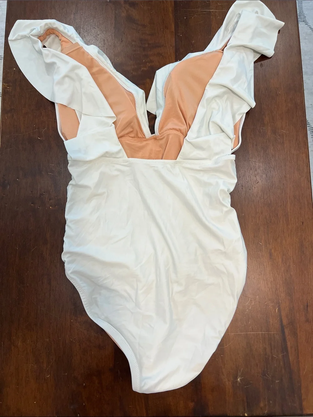 J. Crew White Tag One-Piece with Peach Lining